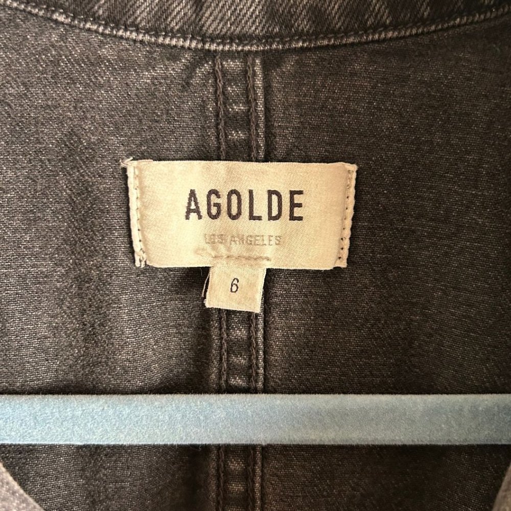 Agolde Vianka Denim Utility Button Up Jumpsuit Long Sleeve Size 6 Photogram - Picture 5 of 8